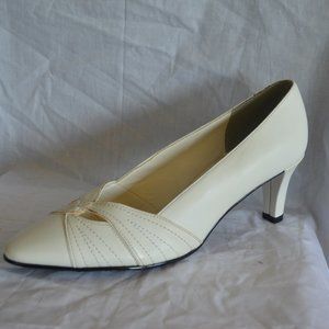 White Hush Puppies Heeled Pumps--Two Pairs 8M